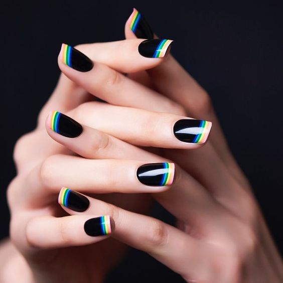 Contemporary art meets classic style with vibrant hues on black.