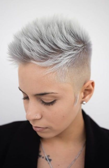 Energetic, and edgy hairstyle with dynamic spiked texture.