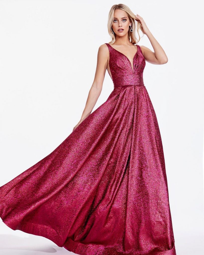 shimmery pink gown