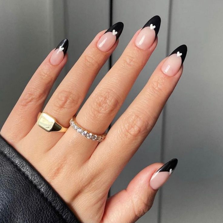 Neutral with black French-tip.
