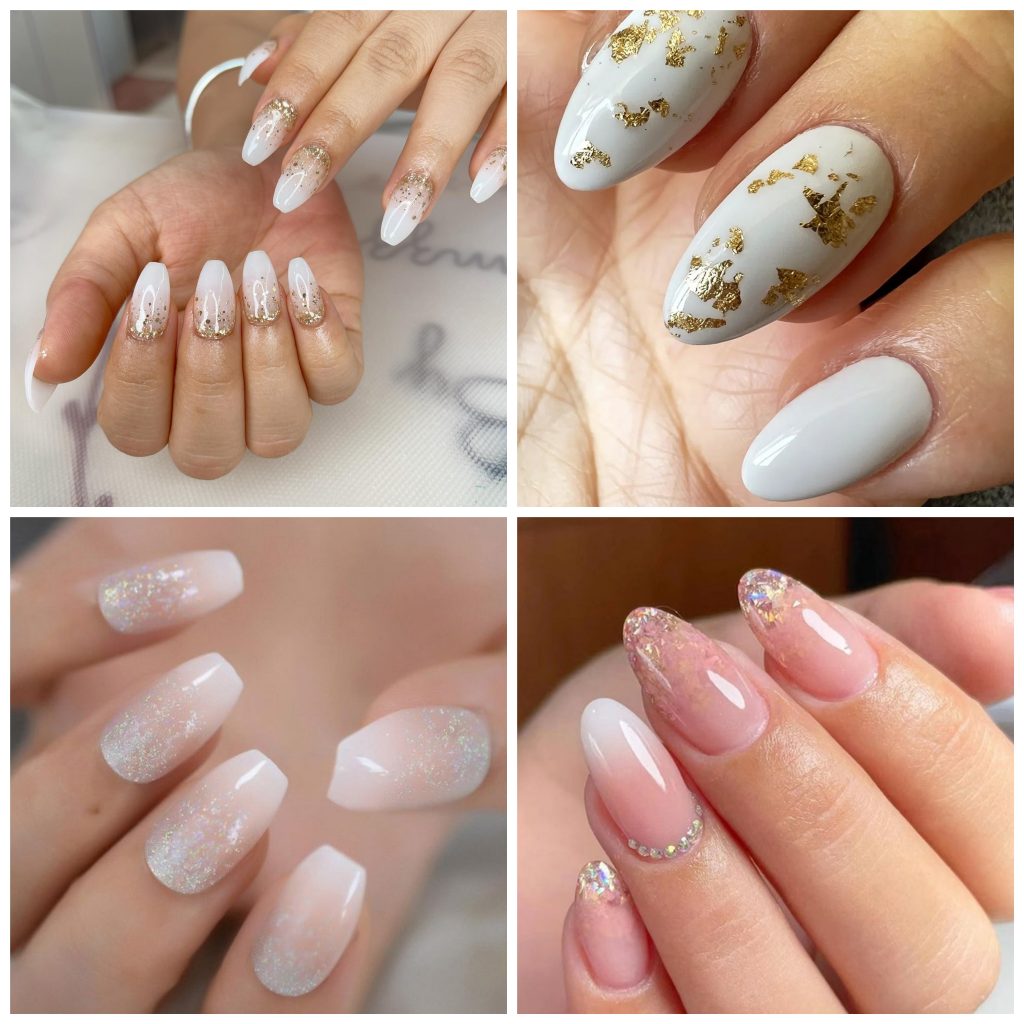 Stunning wedding nail art designs : Subtle ombre & Shimmer Nails