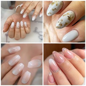 Elegant bridal nails