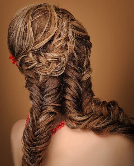 wedding guest hair look inspired double fishtail braids