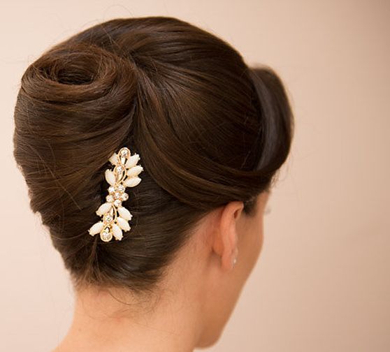 Elegant French roll with a decorative pin