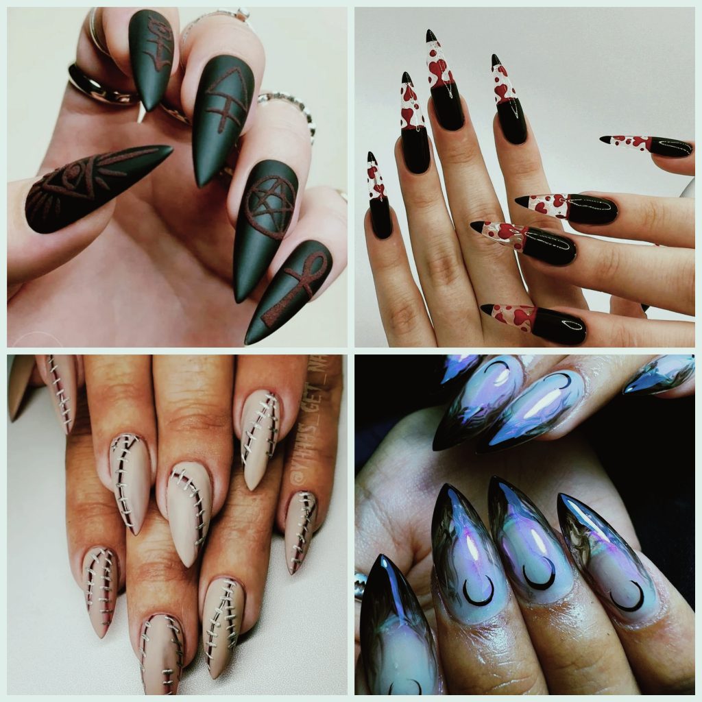 Hauntingly fascinating Halloween nails.