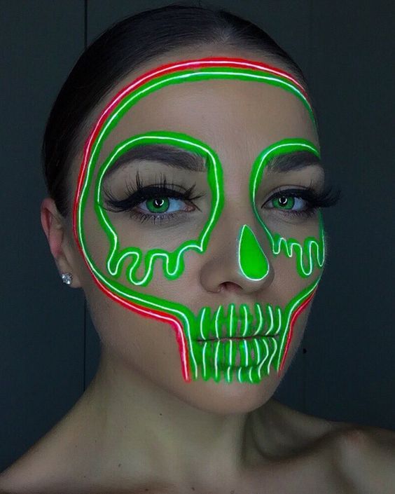 Neon Skull Makeup