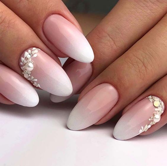 pearl ombre nails