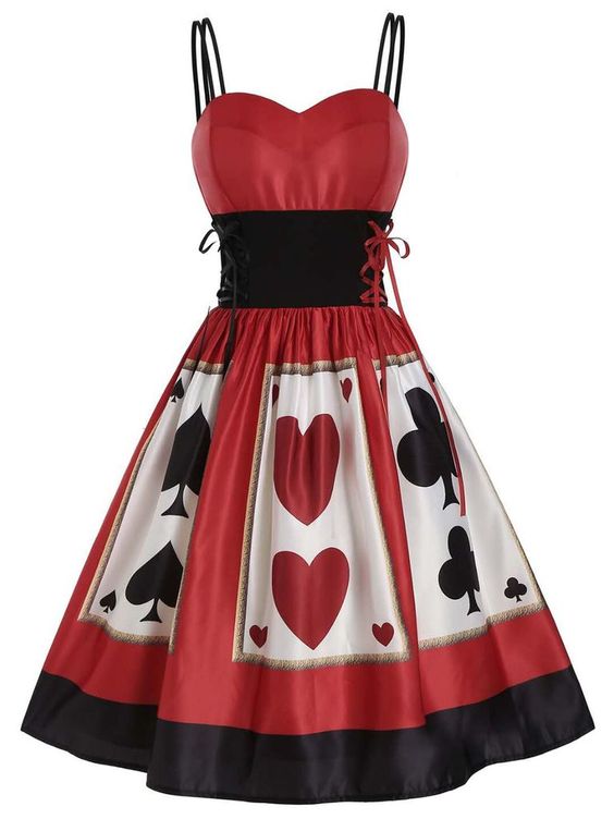 Red 1950s Strap Poker Costume 