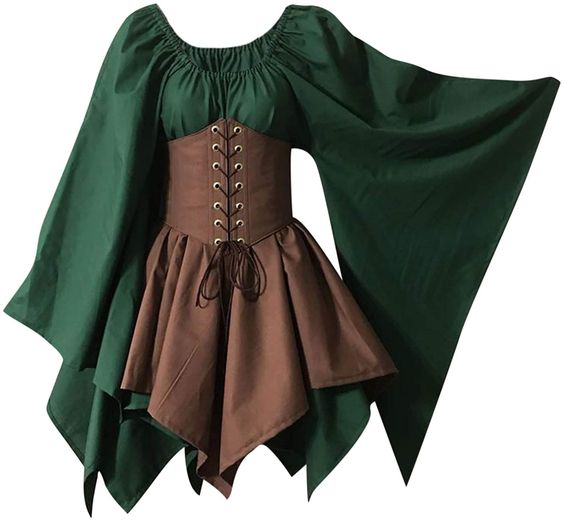 Victorian Short Medieval Attire With Corset