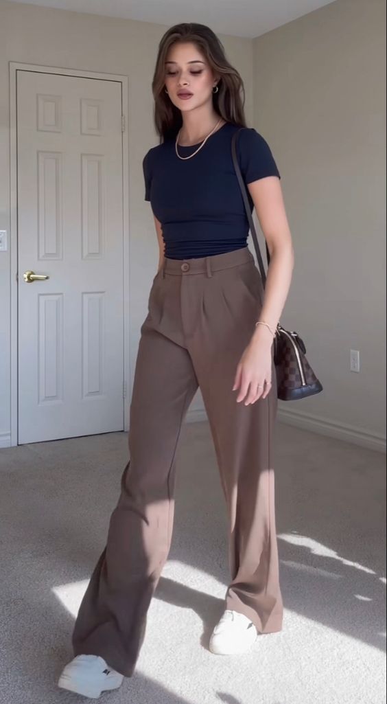 The Blue And Brown Outfit Idea