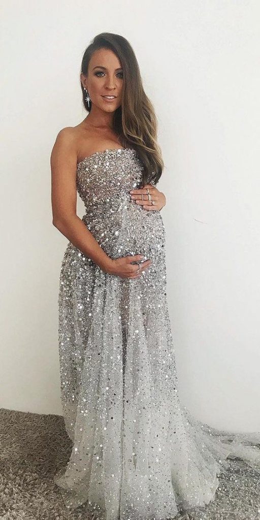 The Silver Glittery Baby Shower Gown