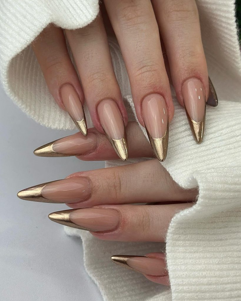 Almond with opulent gold tips.