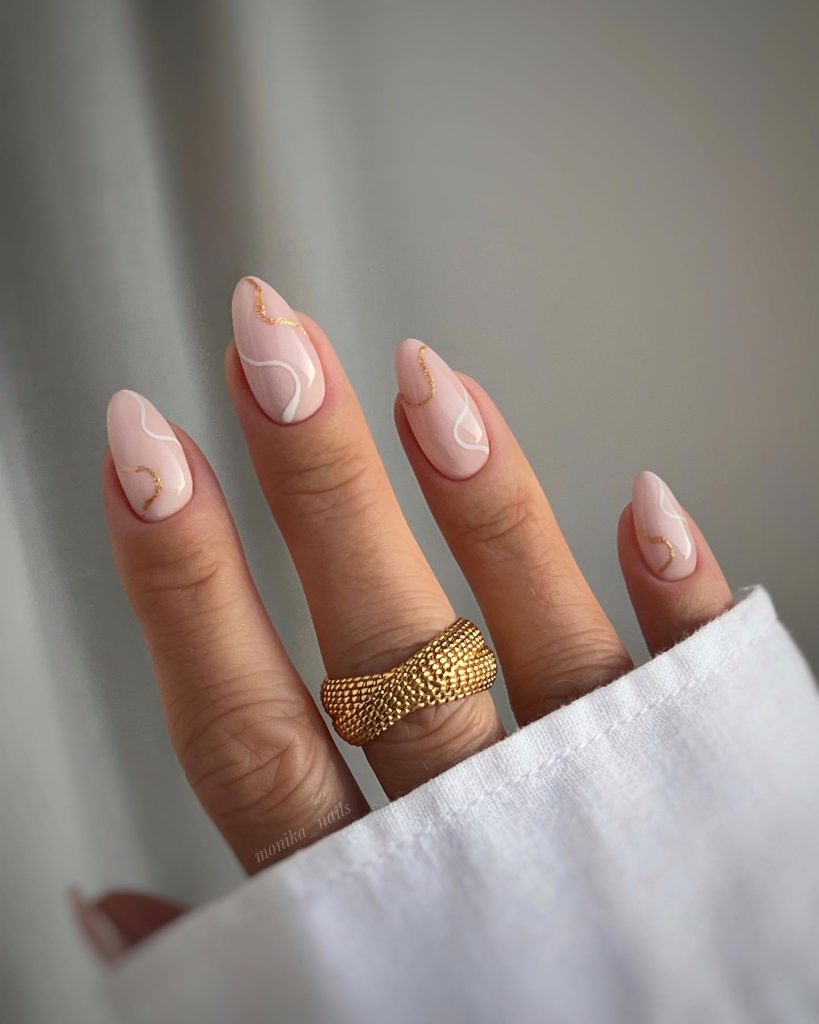 Opulent gold and white details on pink.