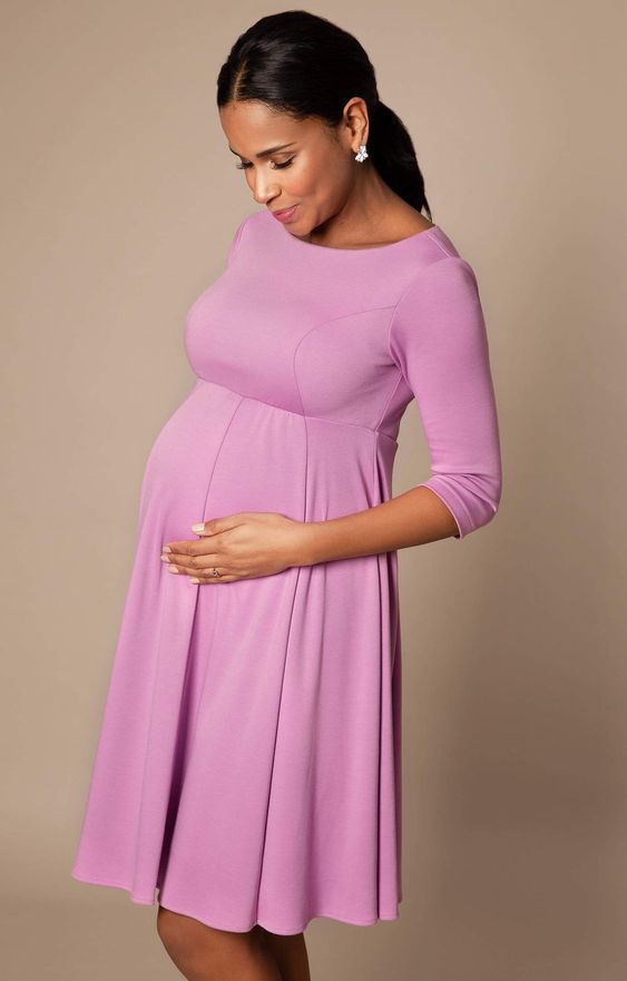 The Purple Dress with Three Quarter Sleeves