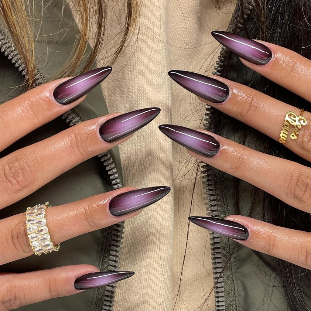 Mystical ombre in purple and taupe.