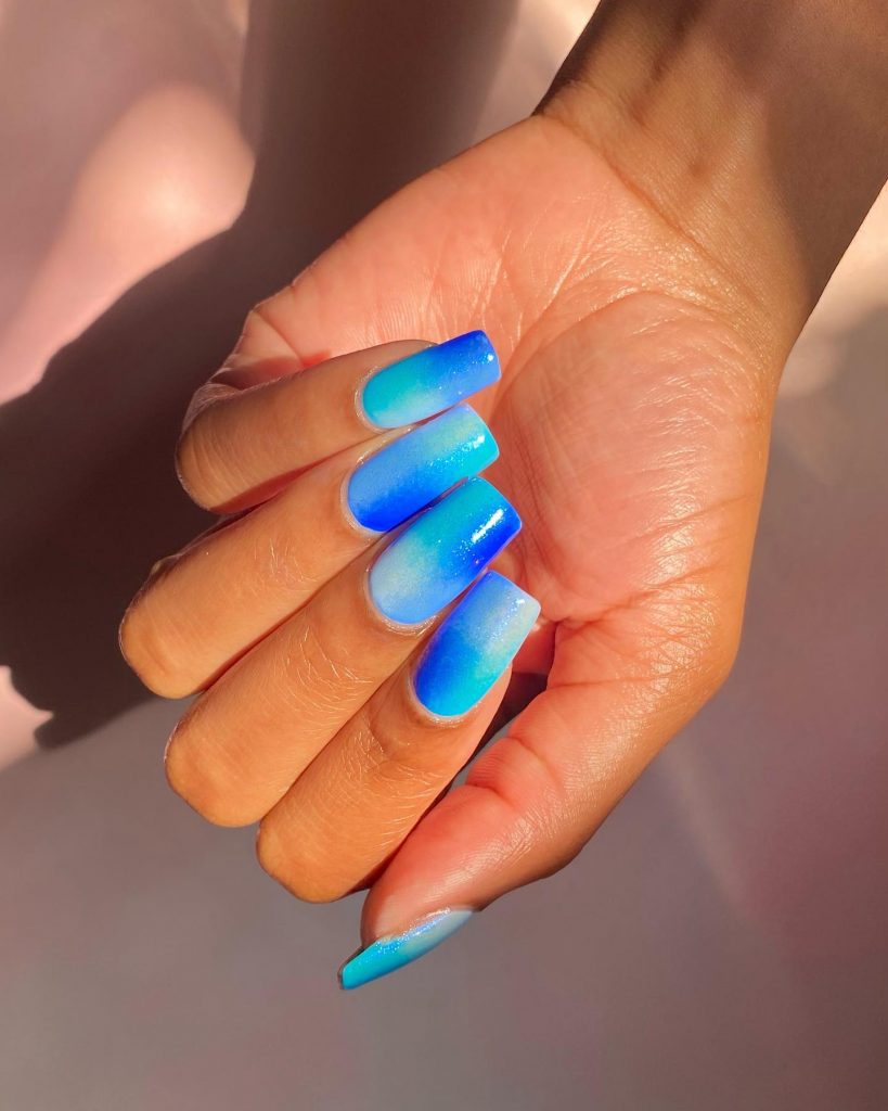 Ombre inspired by the serene sky and shades of blue.