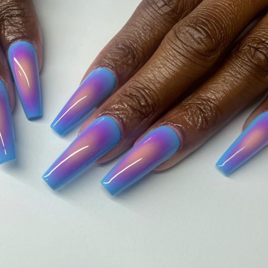 Iridescent chrome with a magical look.