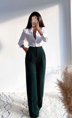 The White and Green Outfit Idea