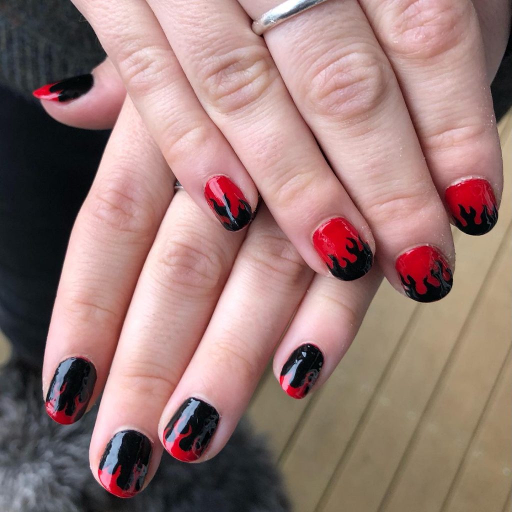 Black and Red Flames