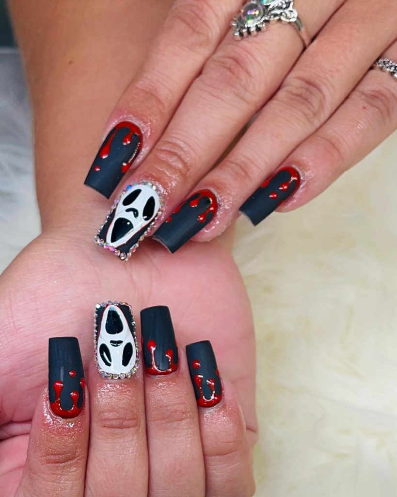 Red & Black Spooky Nails