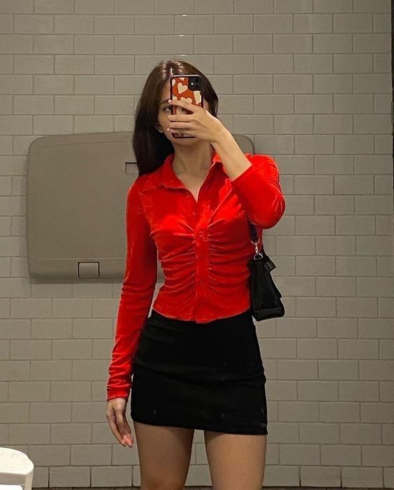 Mini Skirt with Full-Sleeve Shirt