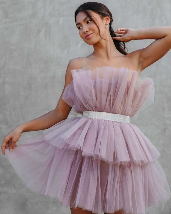 Lavender Tulle Mini Dress