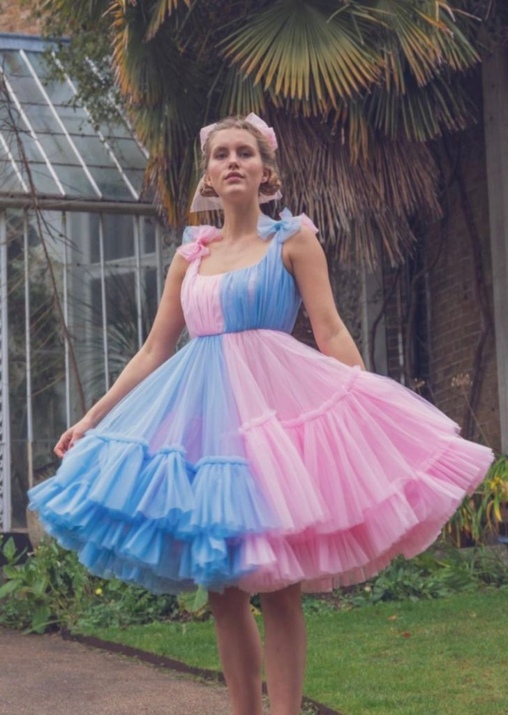 Layered Ruffled Mini Gender Reveal Dress