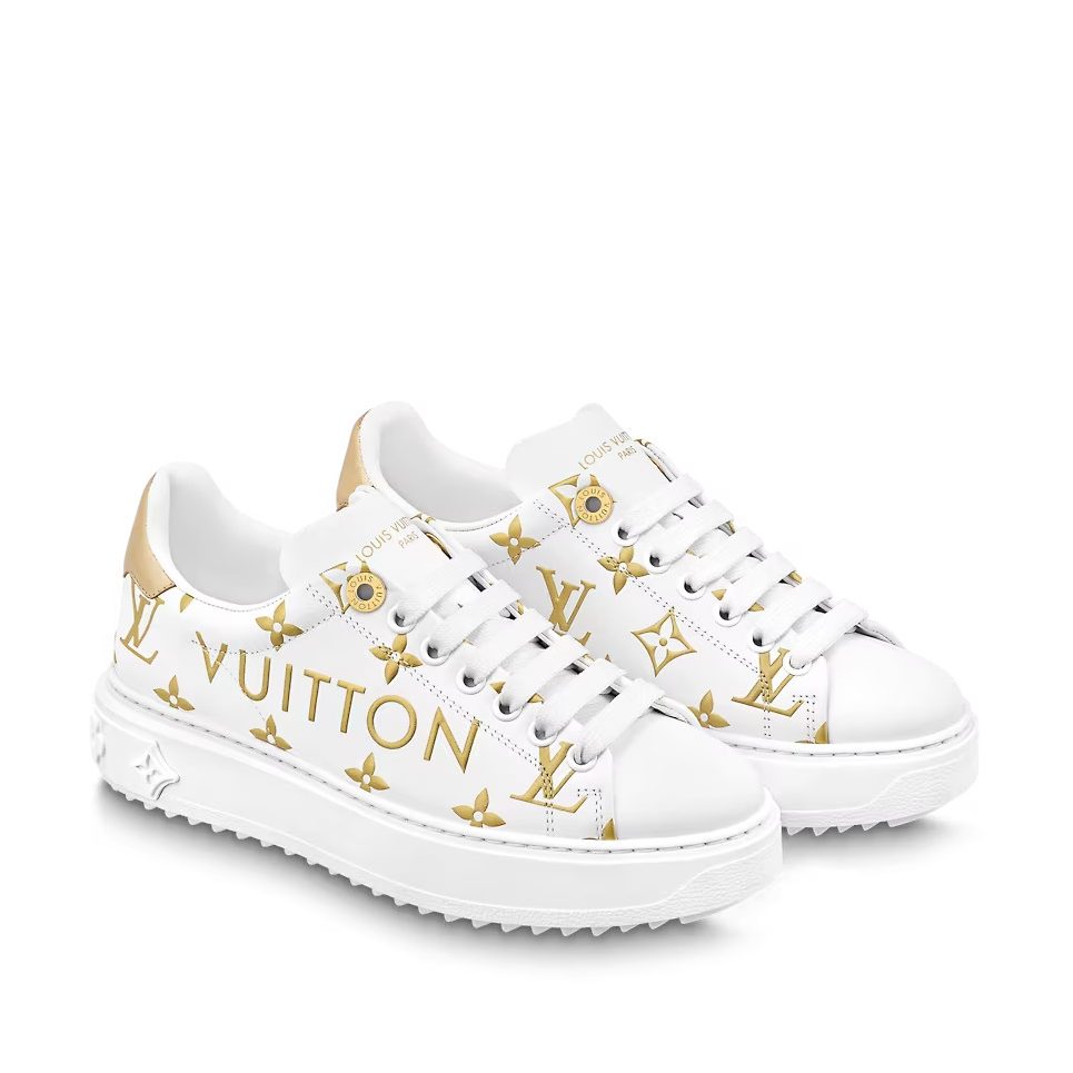 Time Out White-Gold Sneakers