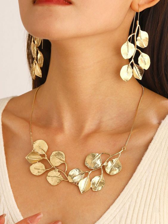Statement earrings and necklace